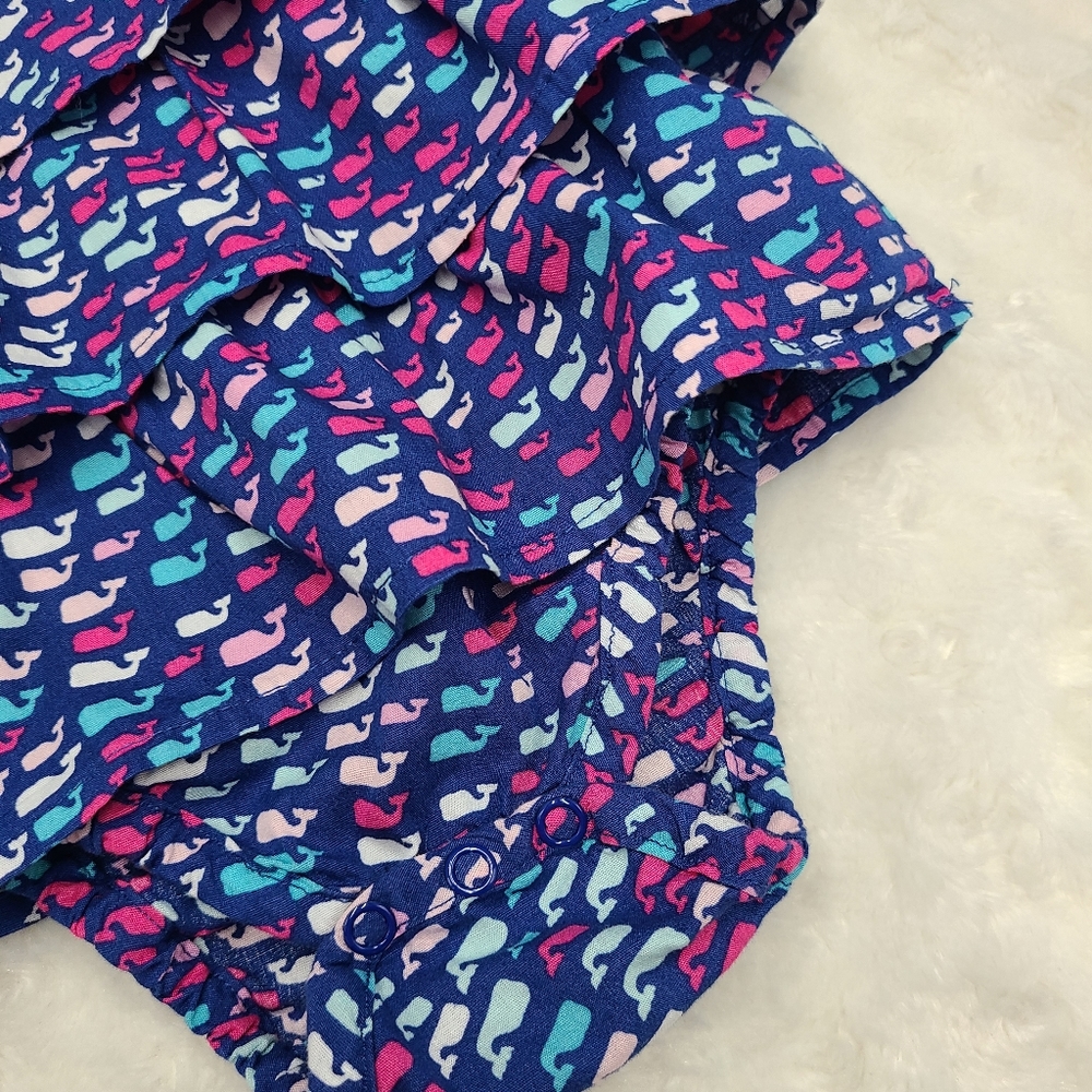 Vineyard Vines baby girl whale ruffle romper size 3-6 months - Picture 2 of 4